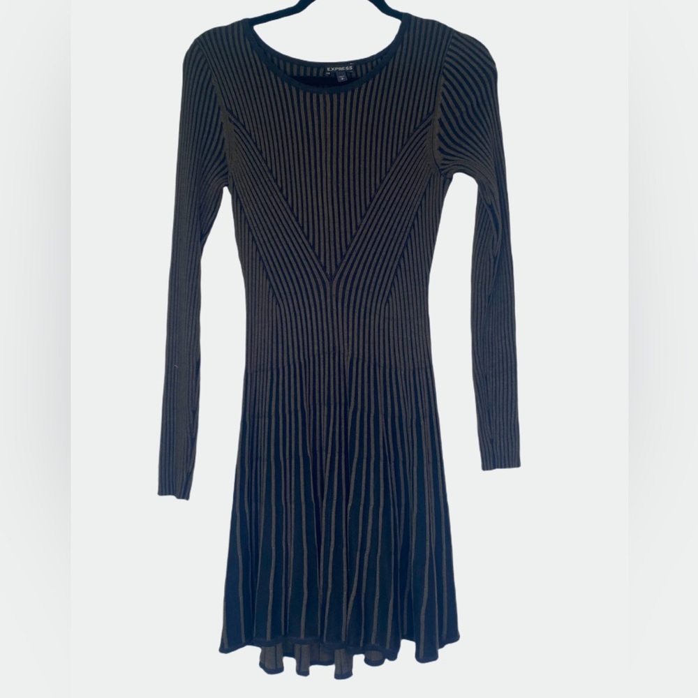 Express Striped Longsleeve Sweater Dress